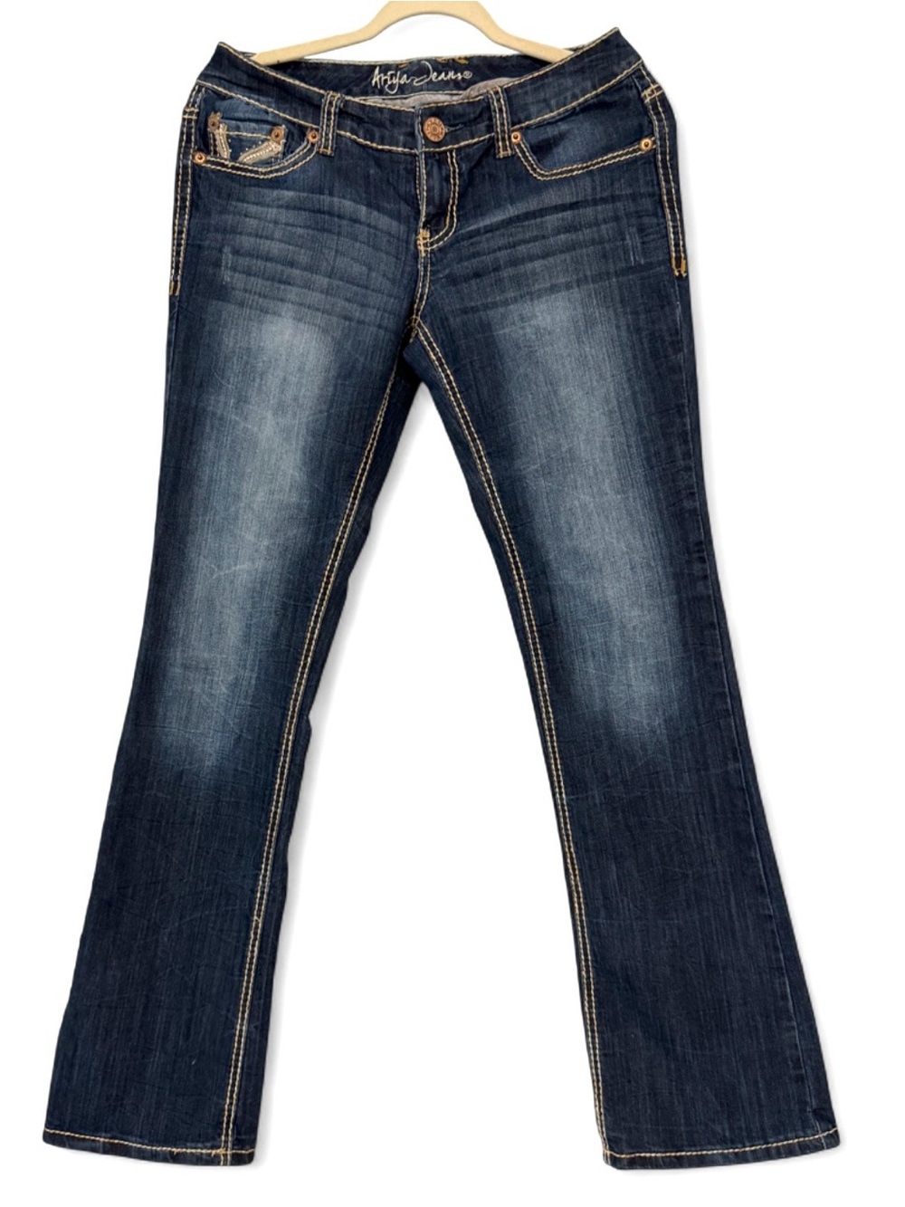 Ariya Jeans Women's Bootcut Jeans Medium Wash Blue Mid Rise Stretch 5-Pocket 7/8